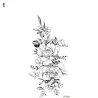 Schwarze Blumen - temporäres Tattoo - Aufkleber