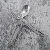 Klappgeschirr aus Edelstahl - Löffel / Messer / Flaschenöffner - Camping- / Reiseset