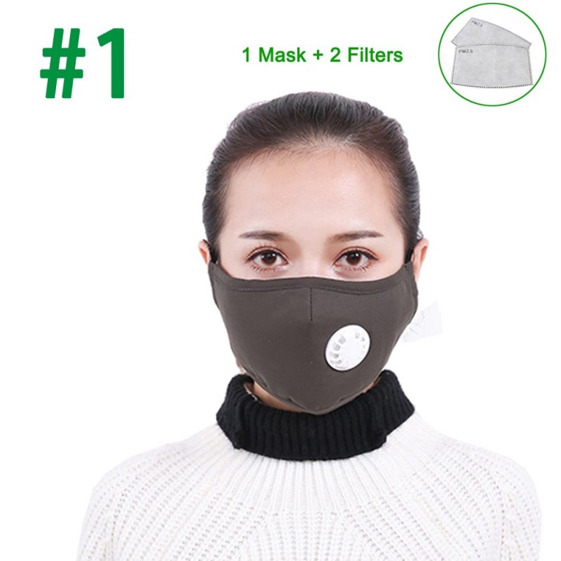 Gesichtsschutz / Mundschutz - PM25 Aktivkohlefilter - Luftventil