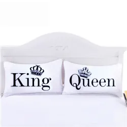 Queen & King - Kissenbezug - 2 Stück