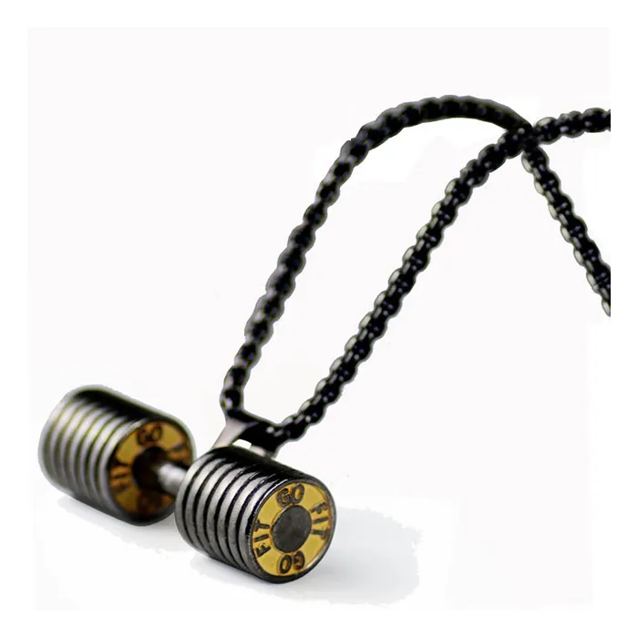 Dumbbell pendant with necklace - stainless steelNecklaces