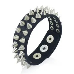 Lederarmband im Punk-Stil - Spikes / Nieten - Unisex