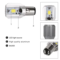 Motorrad-LED-Scheinwerferlampe - H6 BA20D - 6000K
