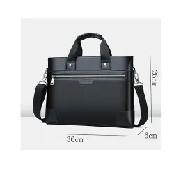Elegante Umhängetasche aus Leder - breit