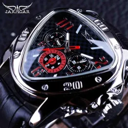 JARAGAR - Luxus-Automatikuhr - Lederarmband - Dreiecksform