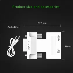Robotsky - HDMI-zu-VGA-Adapter - digitaler Konverter - 1080P