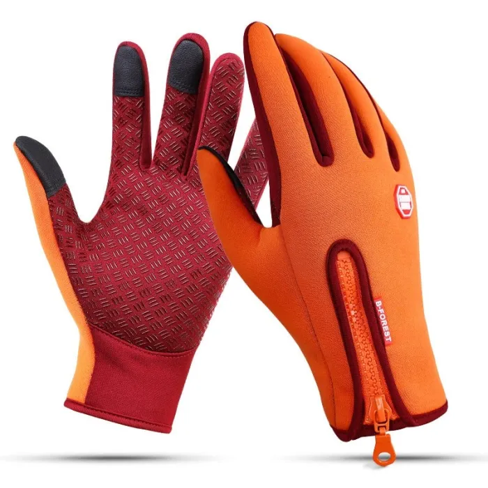 Warme Skihandschuhe - Touchscreen-Funktion - Reißverschluss - wasserdicht