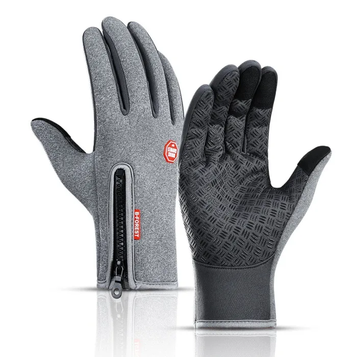 Warme Skihandschuhe - Touchscreen-Funktion - Reißverschluss - wasserdicht