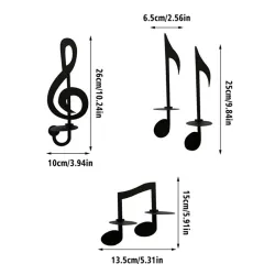 Wall mounted candle holder - black music notesCandles & Holders