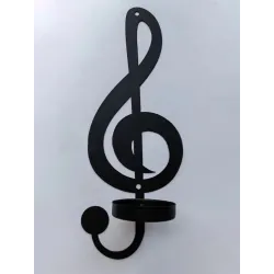 Wall mounted candle holder - black music notesCandles & Holders