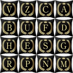 Dekorativer schwarzer Kissenbezug - goldene Buchstaben - 45 * 45 cm