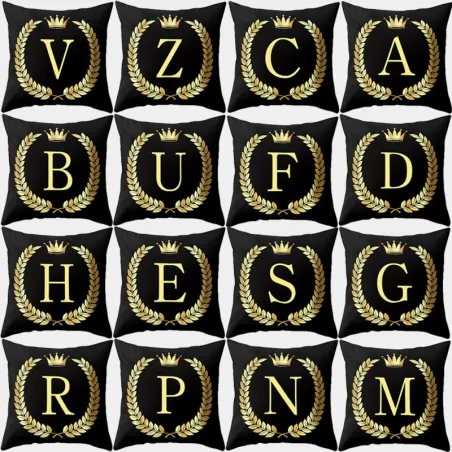 Dekorativer schwarzer Kissenbezug - goldene Buchstaben - 45 * 45 cm