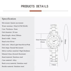 CHRONOS - Quartz watch with rhinestones - stainless steel - waterproofWatches