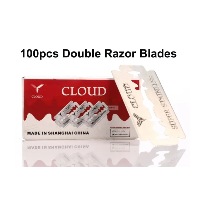 CLOUD - shaving razor blades - double edge - stainless steel - 100 piecesShaving
