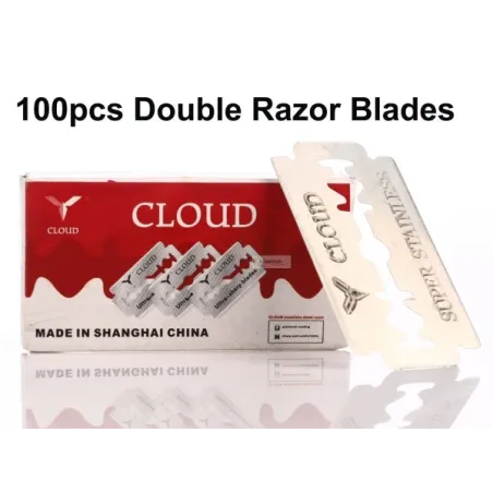 CLOUD - shaving razor blades - double edge - stainless steel - 100 piecesShaving