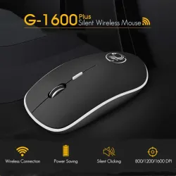 Kabellose optische Maus – mit USB-Empfänger – ergonomisch – leise – 2,4 GHz – 1600 DPI