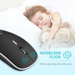 Kabellose optische Maus – mit USB-Empfänger – ergonomisch – leise – 2,4 GHz – 1600 DPI