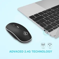 Kabellose optische Maus – mit USB-Empfänger – ergonomisch – leise – 2,4 GHz – 1600 DPI