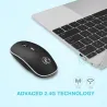 Kabellose optische Maus – mit USB-Empfänger – ergonomisch – leise – 2,4 GHz – 1600 DPI