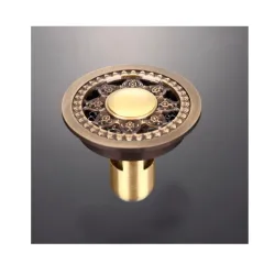Antique brass - round bathroom floor drain - waste drainerDrains