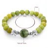 Green natural stone beads / silver elephant - braceletBracelets