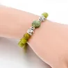 Green natural stone beads / silver elephant - braceletBracelets