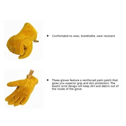 Sicherheits- / Arbeitshandschuhe - dehnbar - Holzschneiden / Gartenarbeit - Leder