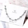 Elegant bracelet - zircon flowers - hearts - 925 sterling silverBracelets