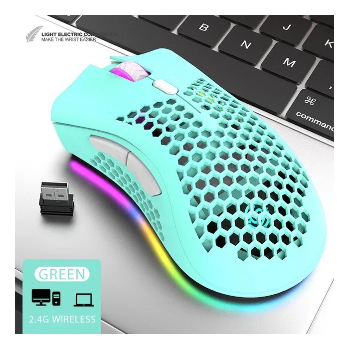 BM600 – kabellose RGB-Gaming-Maus – Wabendesign – wiederaufladbar – USB – 2,4 G