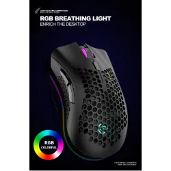 BM600 - wireless RGB gaming mouse - honeycomb design - rechargeable - USB - 2.4GMouses