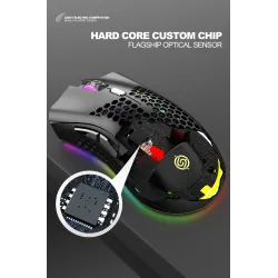 BM600 – kabellose RGB-Gaming-Maus – Wabendesign – wiederaufladbar – USB – 2,4 G