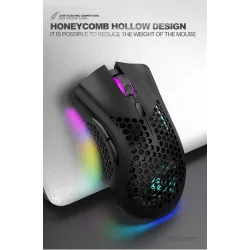 BM600 – kabellose RGB-Gaming-Maus – Wabendesign – wiederaufladbar – USB – 2,4 G