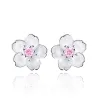 Kirschblüte mit rosa Zirkonia - Ohrstecker - 925 Sterling Silber