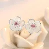 Kirschblüte mit rosa Zirkonia - Ohrstecker - 925 Sterling Silber