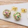 Kugelförmige Ohrringe - mit bunten Kristallen