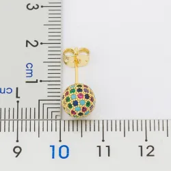 Kugelförmige Ohrringe - mit bunten Kristallen