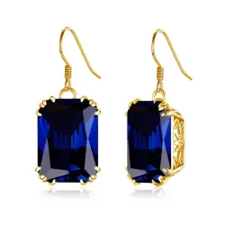 Luxuriöse Goldohrringe mit blauem Saphir