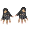 Leather fingerless gloves - punk style - unisexGloves