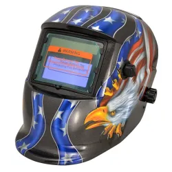 Schweißhelm - automatische Verdunkelung - Betrieb mit Solarbatterie - MIG WIG - DIN 4 - DIN 16 - roter Adler