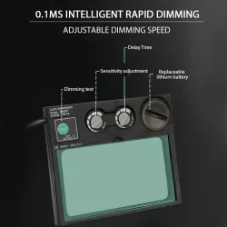 Welding helmet - auto darkening - solar battery operated - MIG TIG - DIN 4 - DIN 16 - red eagleHelmets