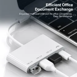 HUB mit 4 Anschlüssen - Typ-C / USB - Splitter - OTG-Adapter - USB 3.0