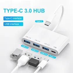 HUB mit 4 Anschlüssen - Typ-C / USB - Splitter - OTG-Adapter - USB 3.0