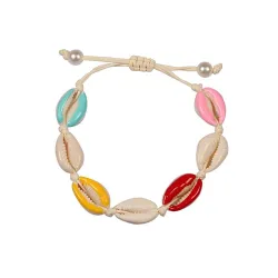 Handgemachtes Muschelarmband - verstellbares Seil