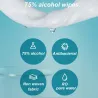 Antibakterielle Feuchttücher - 75 % Alkohol
