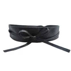 Breiter Gürtel zum Binden - weiches Leder