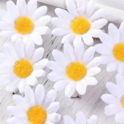 Dekorative Haarspangen - weiße Gänseblümchen - 10 Stück
