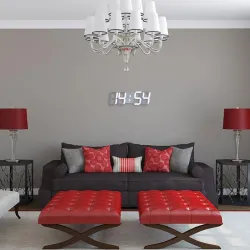 Modern 3D wall clock - LED - digital alarm clock - with lightClocks