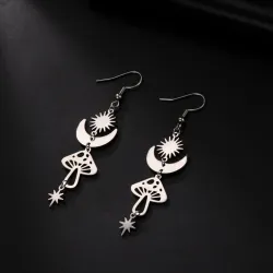 Trendy long earrings - mushroom / stars / moonEarrings