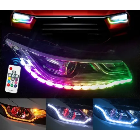 RGB light - car DRL lights - colorful LED strip - waterproof - 2 piecesLED strips