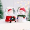 Weihnachtsmann / Schneemann - Schneekugel - mit LED